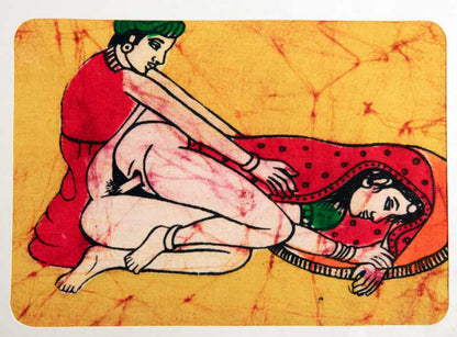 Tenture Kamasutra Batik – Miniature Érotique Indienne