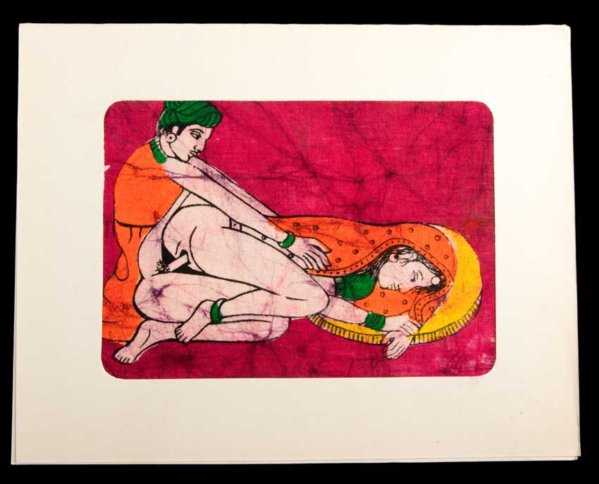 Tenture Kamasutra Batik – Miniature Érotique Indienne