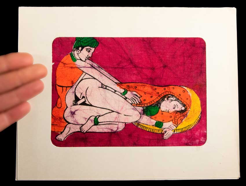 Tenture Kamasutra Batik – Miniature Érotique Indienne