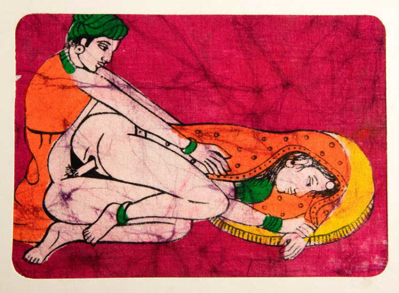 Tenture Kamasutra Batik – Miniature Érotique Indienne