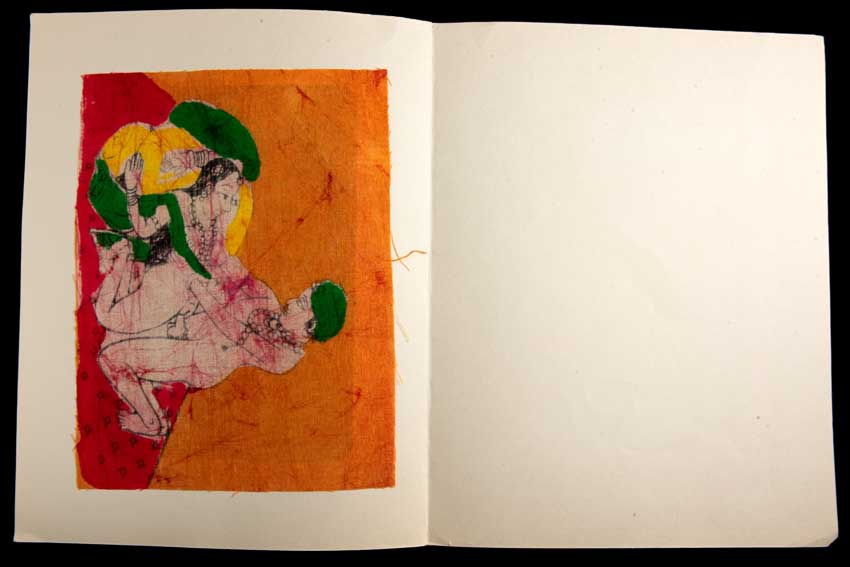 Tenture Kamasutra Batik – Miniature Érotique Indienne