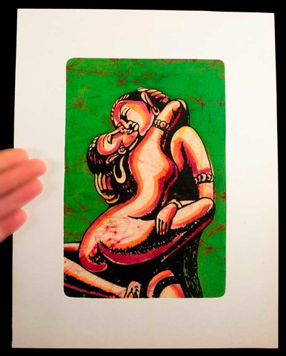Tenture Kamasutra Batik – Art Érotique Indien