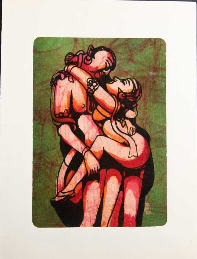 Carte Artisanale Tenture Kamasutra Batik – Erotic Art Indien