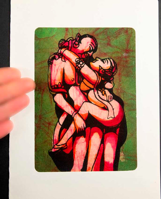 Carte Artisanale Tenture Kamasutra Batik – Erotic Art Indien
