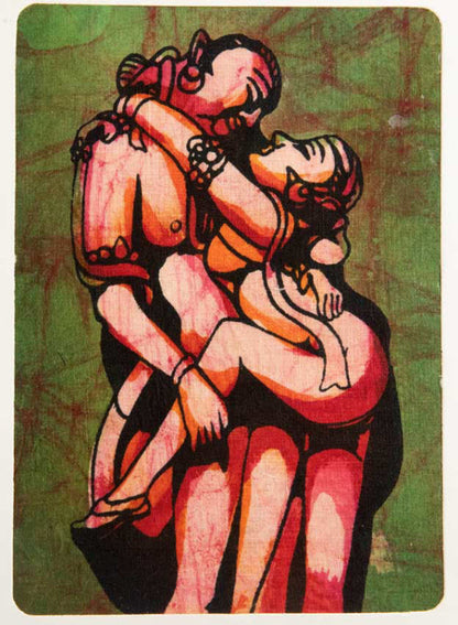 Carte Artisanale Tenture Kamasutra Batik – Erotic Art Indien