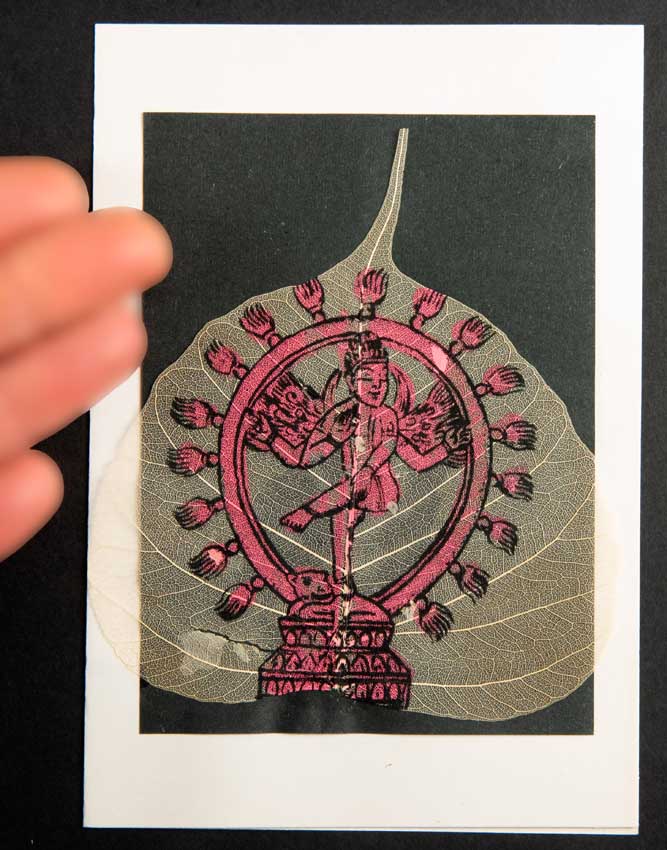 Carte Artisanale Shiva Nataraja – Peinture Sur Feuille De Pipal