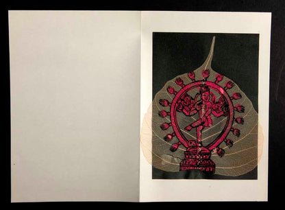 Carte Artisanale Shiva Nataraja – Peinture Sur Feuille De Pipal