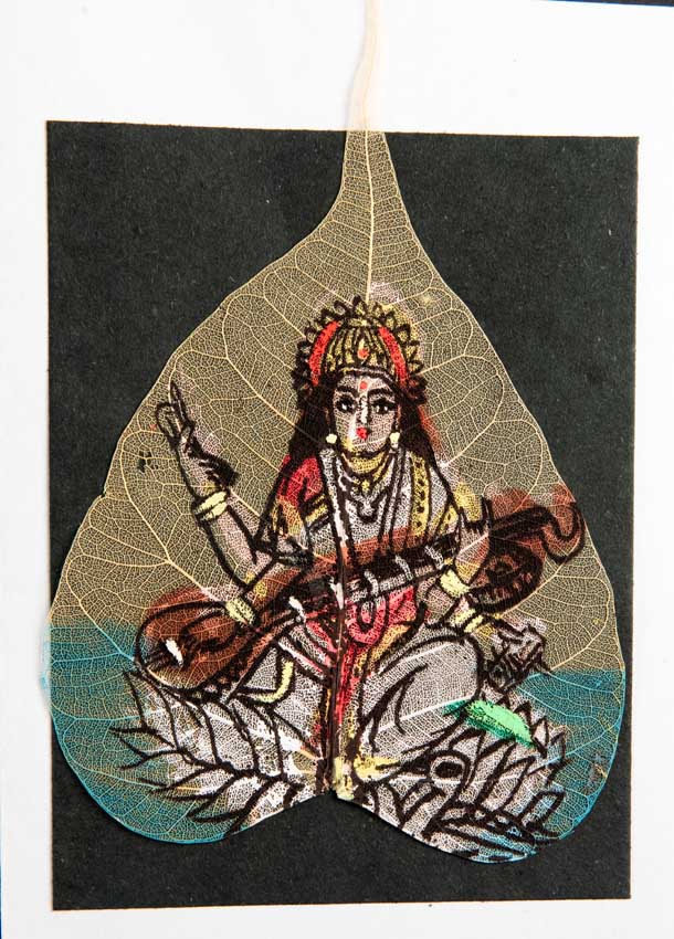 Carte Artisanale Peinture Sur Feuille De Pipal – Saraswati