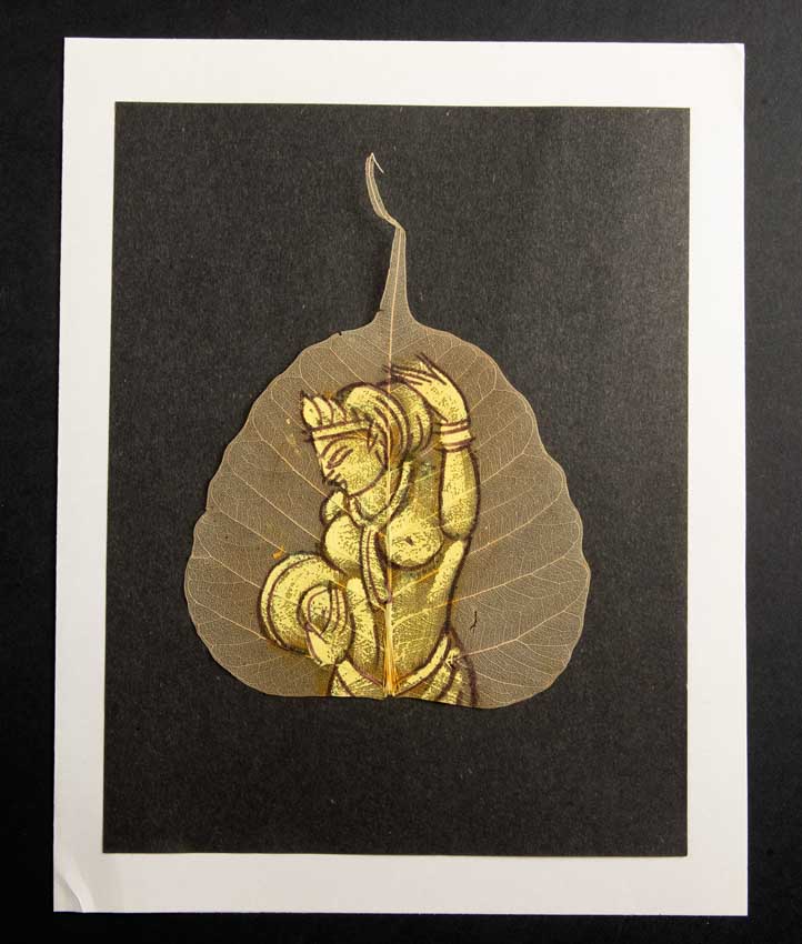 Carte Kamasutra Sur Feuille de Pipal – Peinture Artisanale Indienne