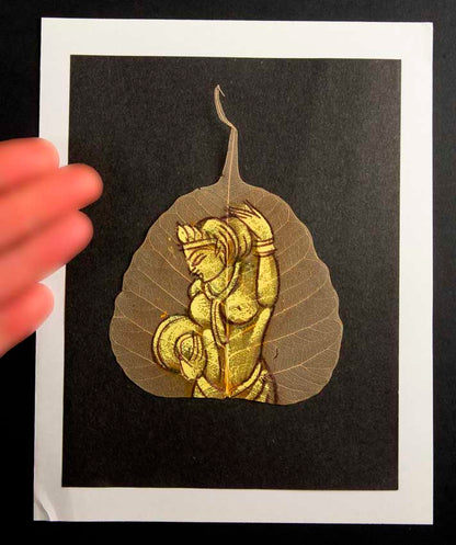 Carte Kamasutra Sur Feuille de Pipal – Peinture Artisanale Indienne