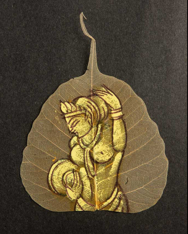 Carte Kamasutra Sur Feuille de Pipal – Peinture Artisanale Indienne