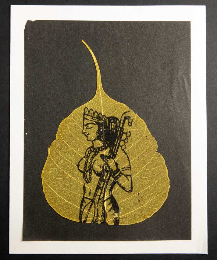 Carte Kamasutra Sur Feuille de Pipal – Peinture Artisanale Indienne