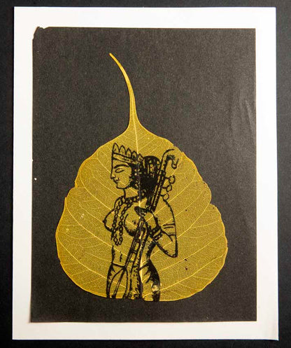 Carte Kamasutra Sur Feuille de Pipal – Peinture Artisanale Indienne