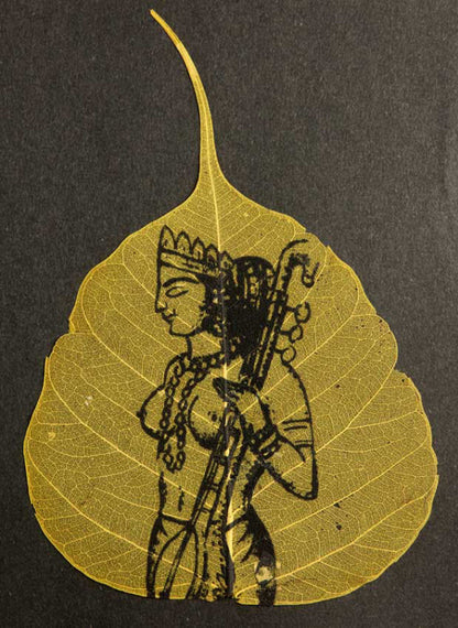 Carte Kamasutra Sur Feuille de Pipal – Peinture Artisanale Indienne