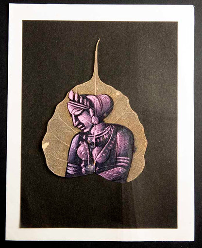 Carte Kamasutra Sur Feuille de Pipal – Peinture Artisanale Indienne