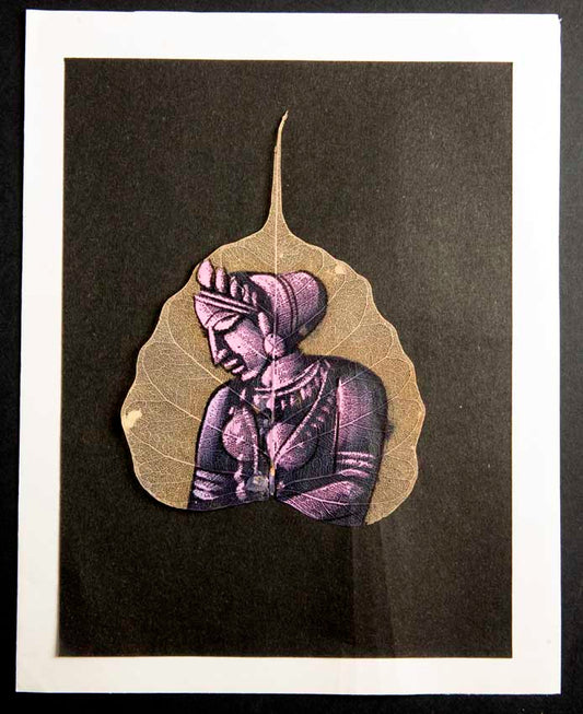 Carte Kamasutra Sur Feuille de Pipal – Peinture Artisanale Indienne