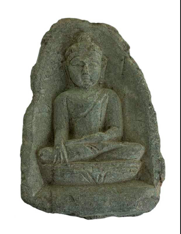 Statuette Bouddha en pierre – Décoration spirituelle artisanale en saponite du Népal