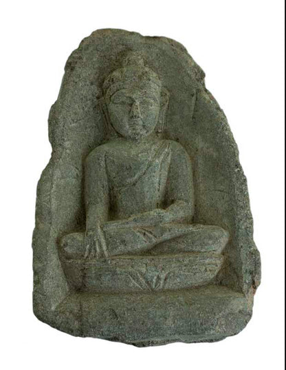 Statuette Bouddha en pierre – Décoration spirituelle artisanale en saponite du Népal