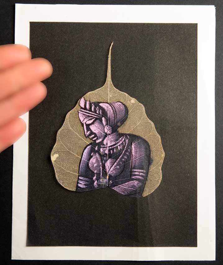 Carte Kamasutra Sur Feuille de Pipal – Peinture Artisanale Indienne