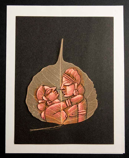 Carte Kamasutra Sur Feuille de Pipal – Peinture Artisanale Indienne