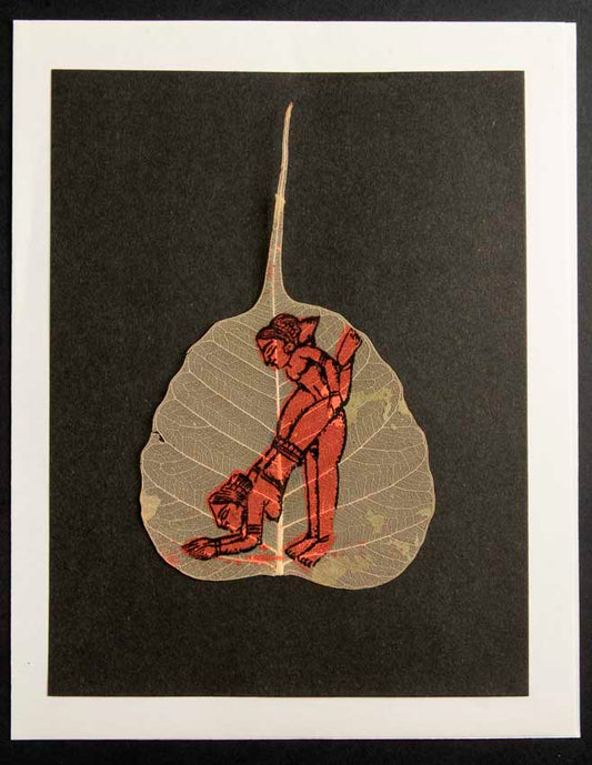 Carte Kamasutra Sur Feuille de Pipal – Peinture Artisanale Indienne