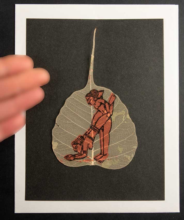 Carte Kamasutra Sur Feuille de Pipal – Peinture Artisanale Indienne