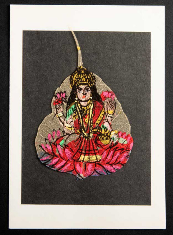 Carte Artisanale Lakshmi – Peinture Sur Feuille De Pipal