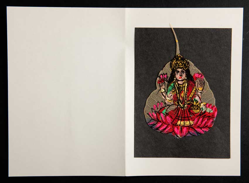 Carte Artisanale Lakshmi – Peinture Sur Feuille De Pipal