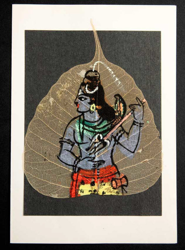 Carte Artisanale Peinture Sur Feuille De Pipal – Shiva