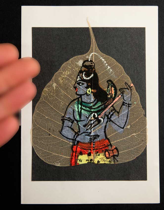 Carte Artisanale Peinture Sur Feuille De Pipal – Shiva
