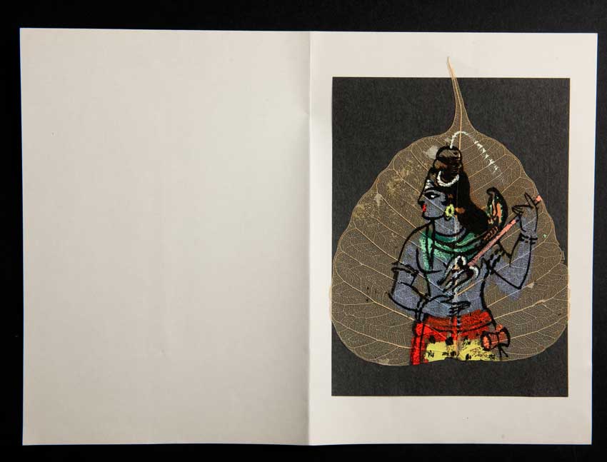 Carte Artisanale Peinture Sur Feuille De Pipal – Shiva