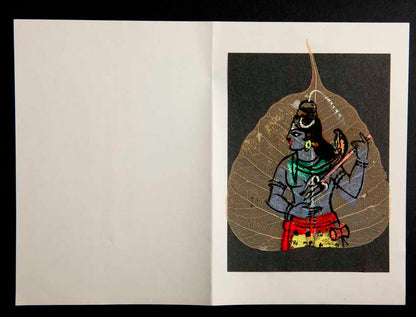 Carte Artisanale Peinture Sur Feuille De Pipal – Shiva