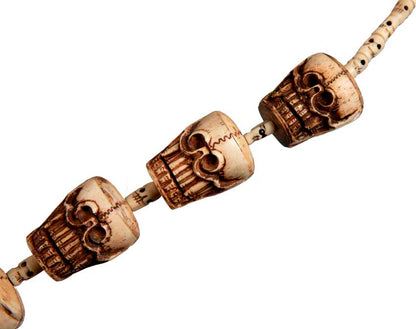 Collier Chamanique Tête De Mort En Os – Amulette Spirituelle Népalaise