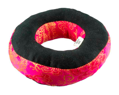 Coussin pour Bol Tibétain Ø13 cm – Brocart Rose Fuchsia – Artisanat du Népal