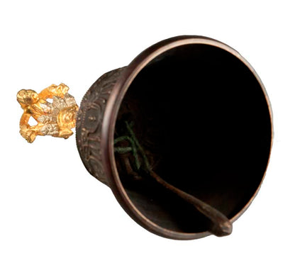 Cloche Bouddhiste Tibétaine avec Dorjé Vajra et Étui – Artisanat Népalais