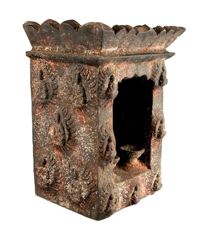 Autel bouddhiste avec statue de Bouddha 31 cm – temple de méditation artisanal