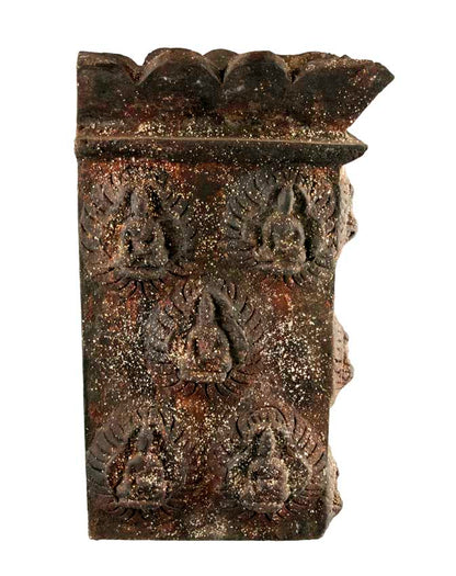 Autel bouddhiste avec statue de Bouddha 31 cm – temple de méditation artisanal