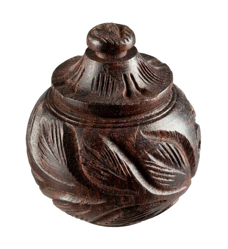 Petite Boîte À Bijoux En Bois Gravé – Artisanat Traditionnel De L’Inde