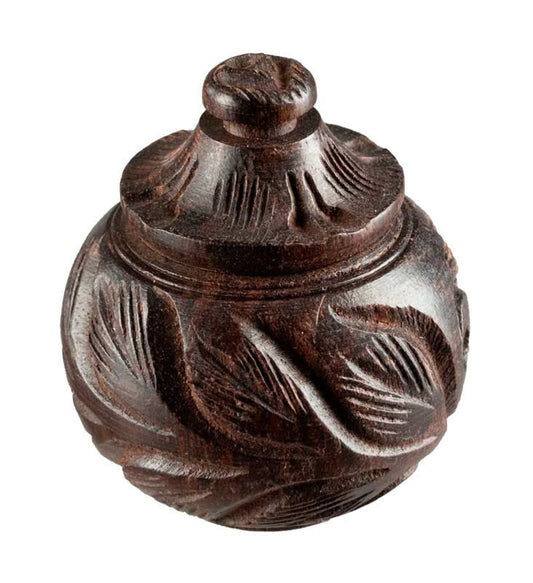 Petite Boîte À Bijoux En Bois Gravé – Artisanat Traditionnel De L’Inde