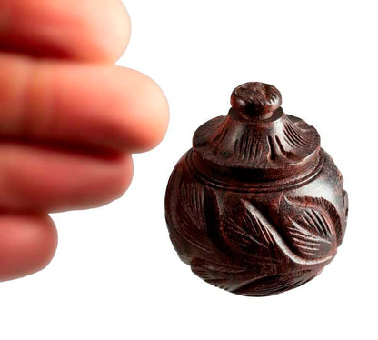 Petite Boîte À Bijoux En Bois Gravé – Artisanat Traditionnel De L’Inde