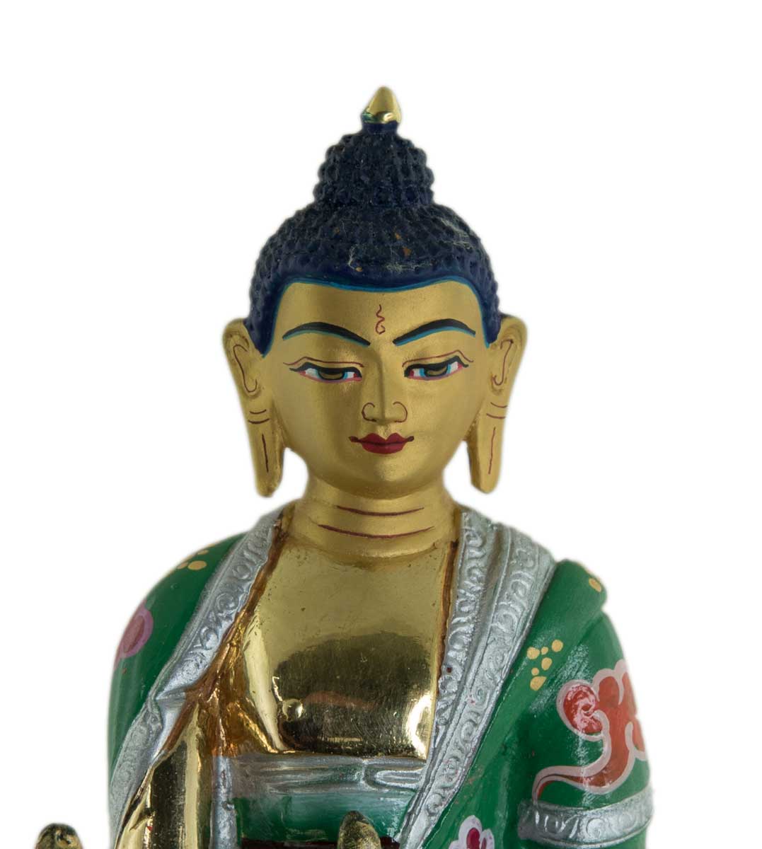 Statue tibétaine du Bouddha de la Médecine en bronze doré à l’or 24 carats – Artisanat sacré du clan Shakya de Patan