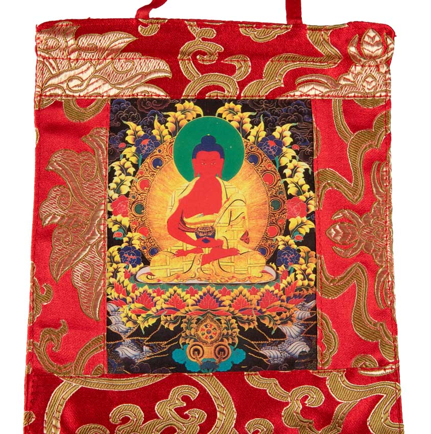 Thangka Miniature Bouddha Amitabha – Art Spirituel Du Népal