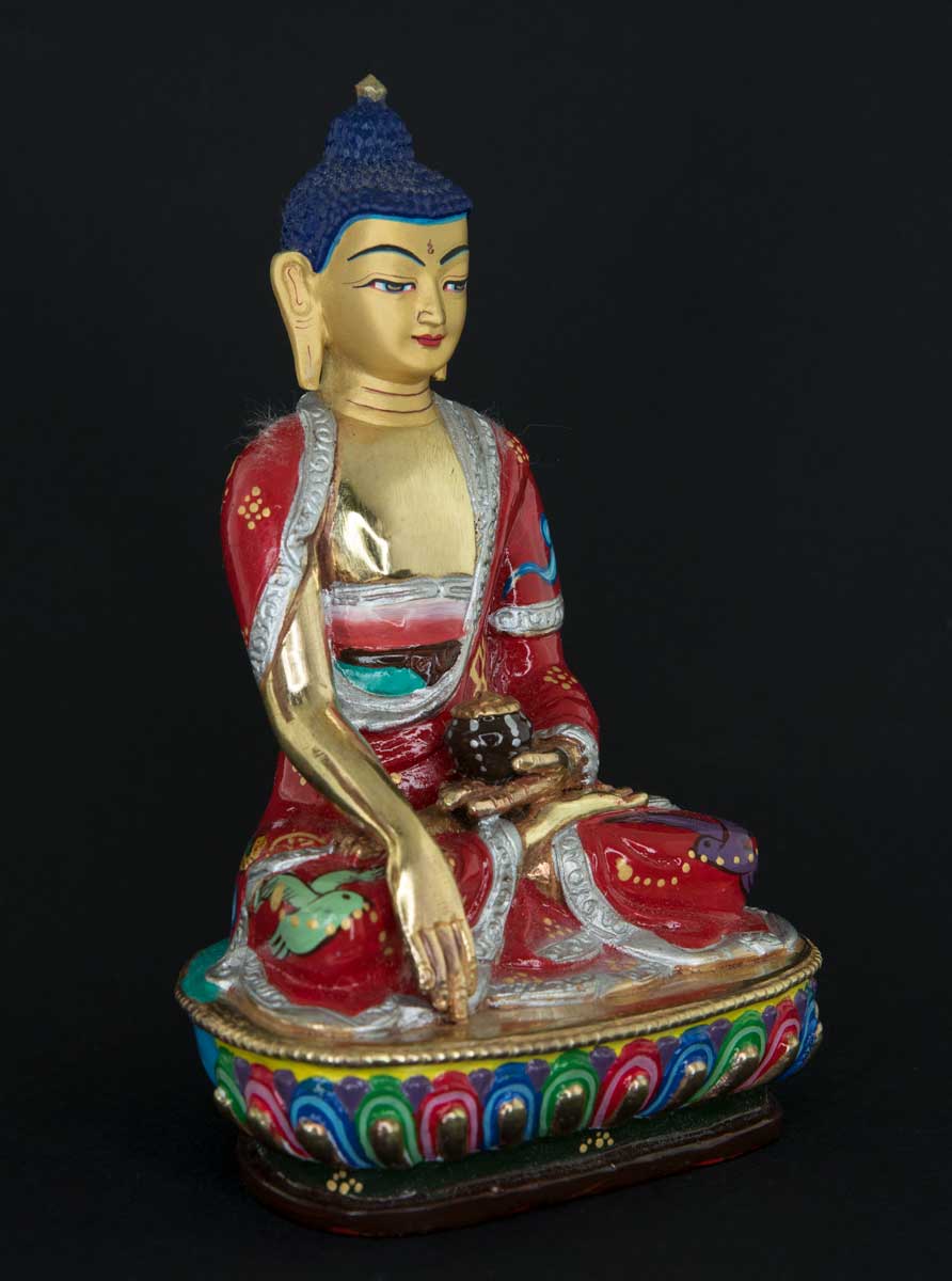 Statue tibétaine de Bouddha Shakyamuni en bronze doré – Artisanat sacré du clan Shakya de Patan