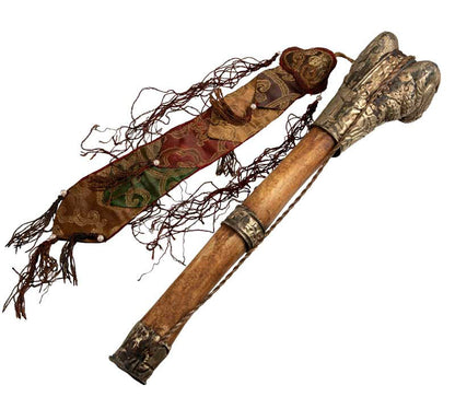 Kangling – trompette tibétaine rituelle du Chöd en cuivre et os - Artisanat népalais