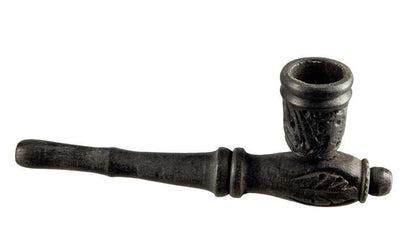 Pipe Indienne Sculptée En Bois – Objet Ethnique Artisanal De Collection