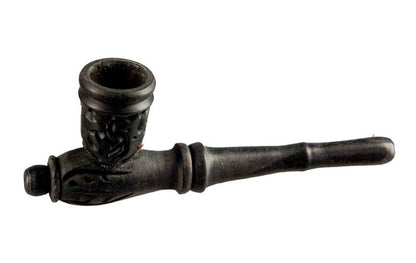 Pipe Indienne Sculptée En Bois – Objet Ethnique Artisanal De Collection