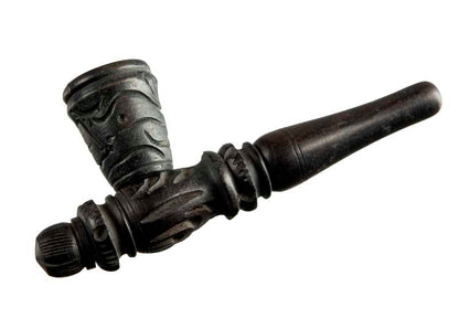 Pipe Indienne Ancienne En Bois – Objet Ethnique Artisanal De Collection