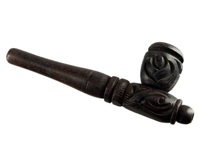 Pipe Indienne Ancienne En Bois – Objet Ethnique Artisanal De Collection