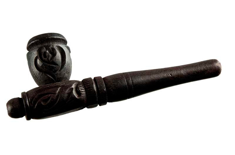 Pipe Indienne Ancienne En Bois – Objet Ethnique Artisanal De Collection