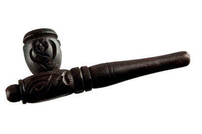 Pipe Indienne Ancienne En Bois – Objet Ethnique Artisanal De Collection
